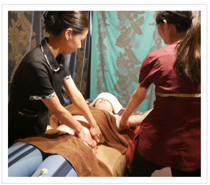 腕とお腹マッサージ 