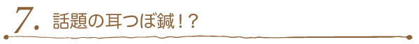 7. 話題の耳つぼ鍼！？ 